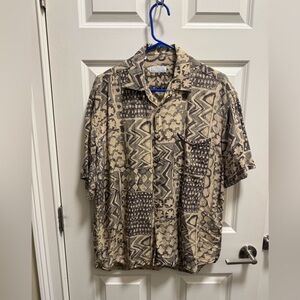 Mens Vintage Barneys New York Short Sleeve Button Down Shirt